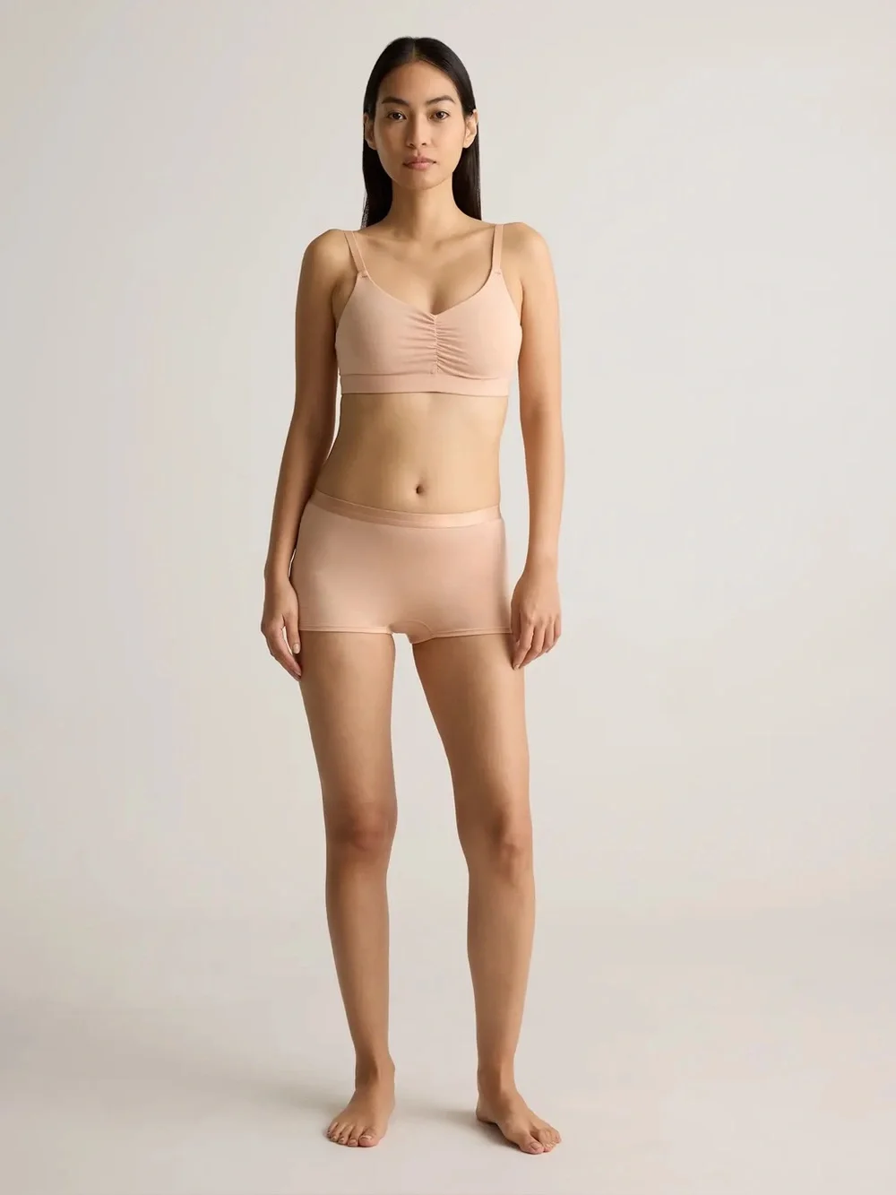 Quince Micromodal Boyshort in nude warm sand NWOT